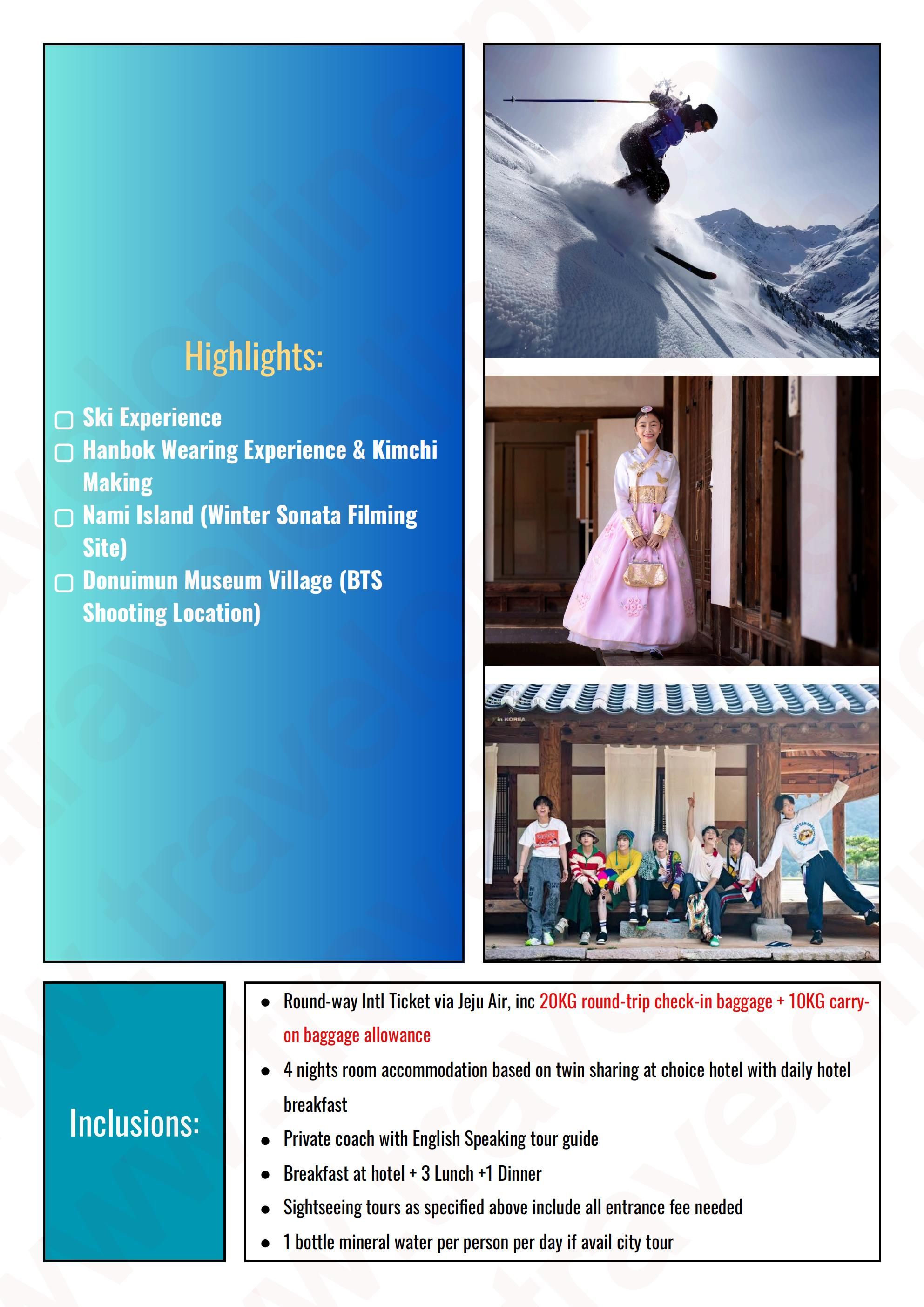KOREA 6 DAYS 4 NIGHTS ALL IN JOINER GROUP TOUR PACKAGE FROM MANILA PHILIPPINES - AS LOW AS: $559/PAX - TRAVELONLINE itinerary