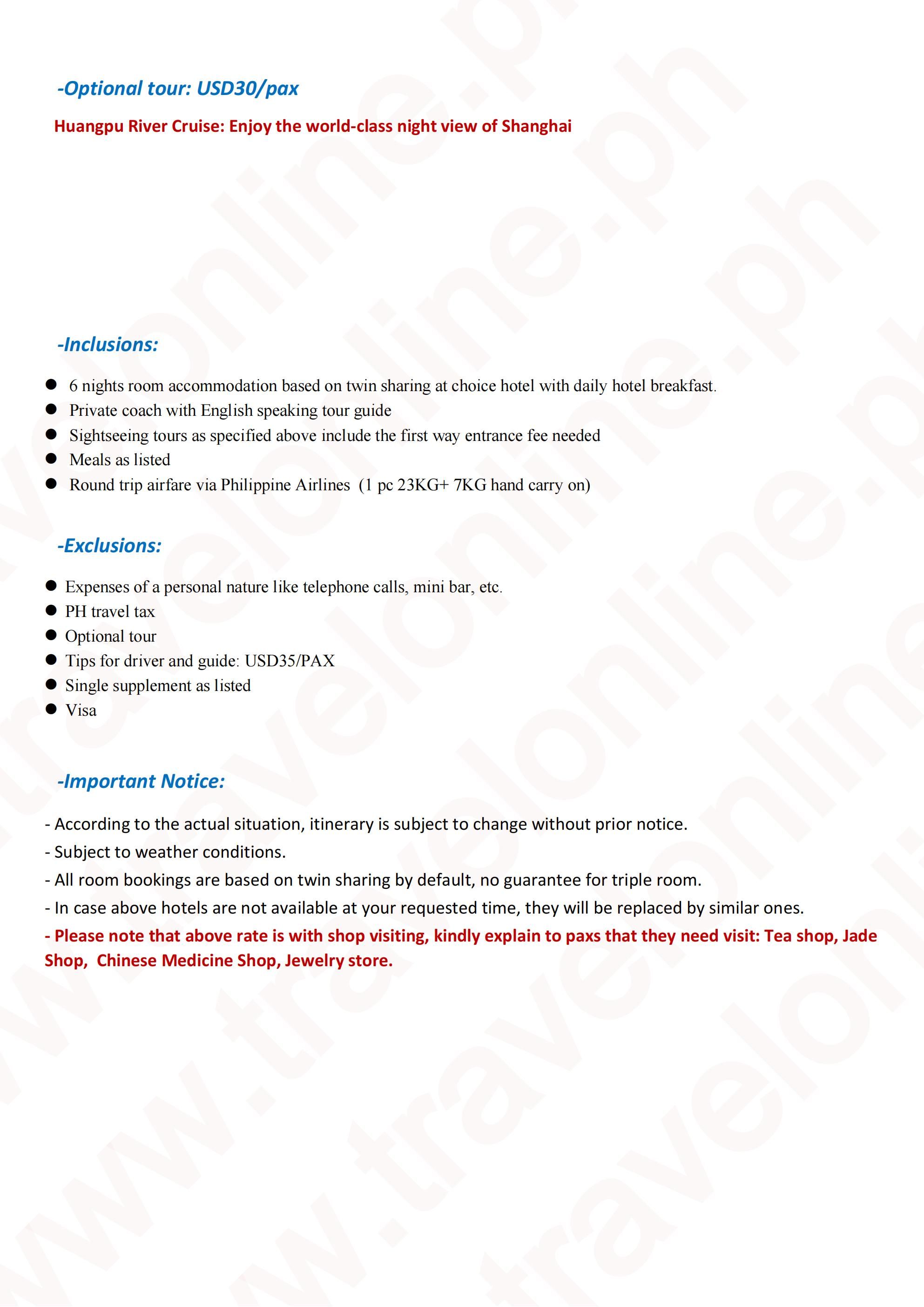 Beijing-Shanghai Pilgrimage 7D6N Tour: AS LOW AS $999/PAX itinerary