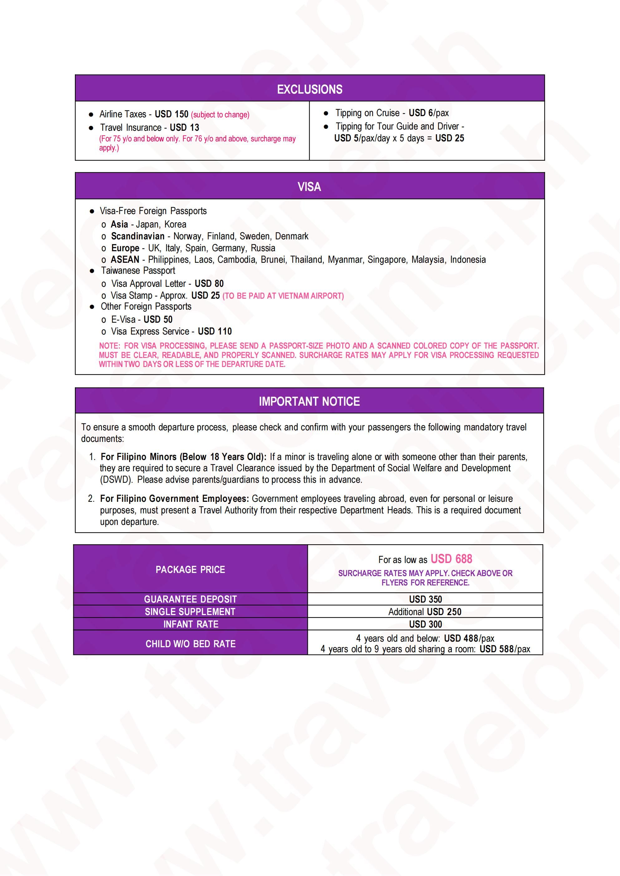 VIETNAM (Vietnam Rose 1.0) 2026 - via Vietnam Airline: AS LOW AS $688/PAX itinerary