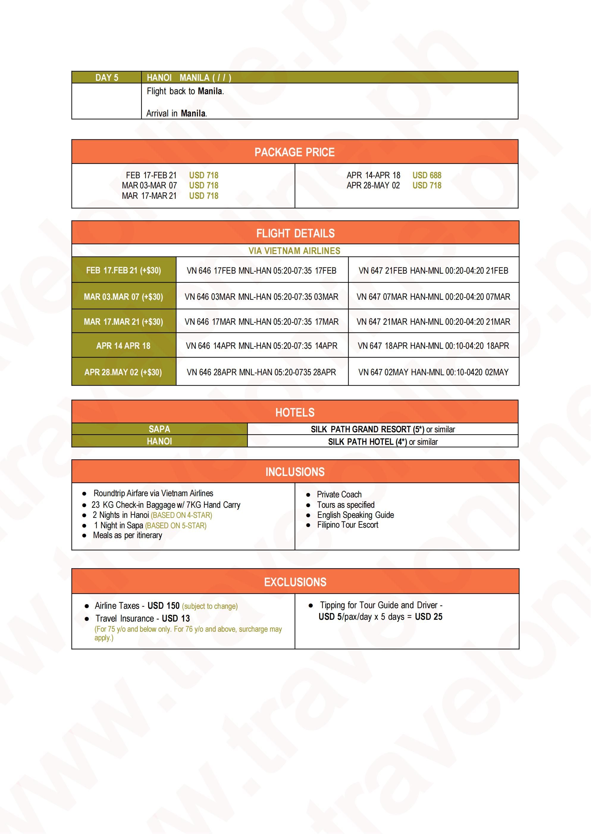 VIETNAM (Vietnam Rose 3.0-5D4N) via Vietnam Airlines: AS LOW AS $688/PAX itinerary