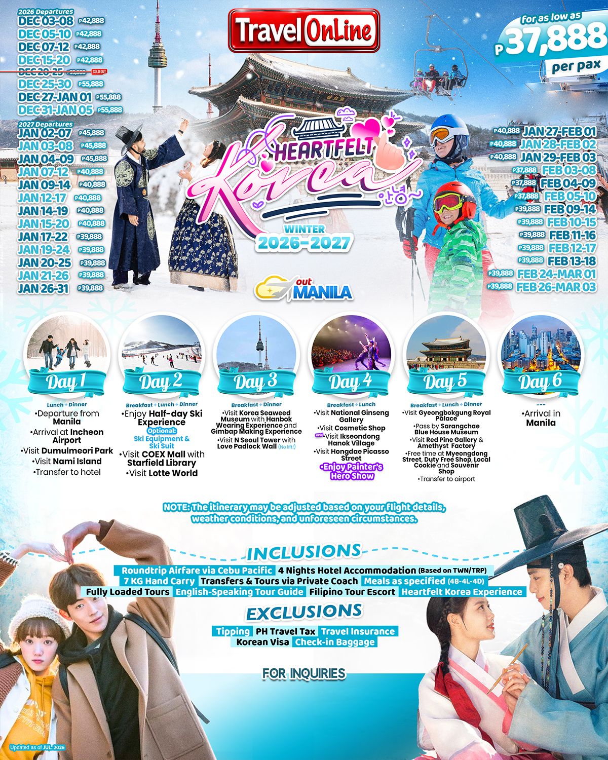 KOREA (Heartfelt Korea_Winter) 2026-2027: AS LOW AS ₱37888/PAX promo image