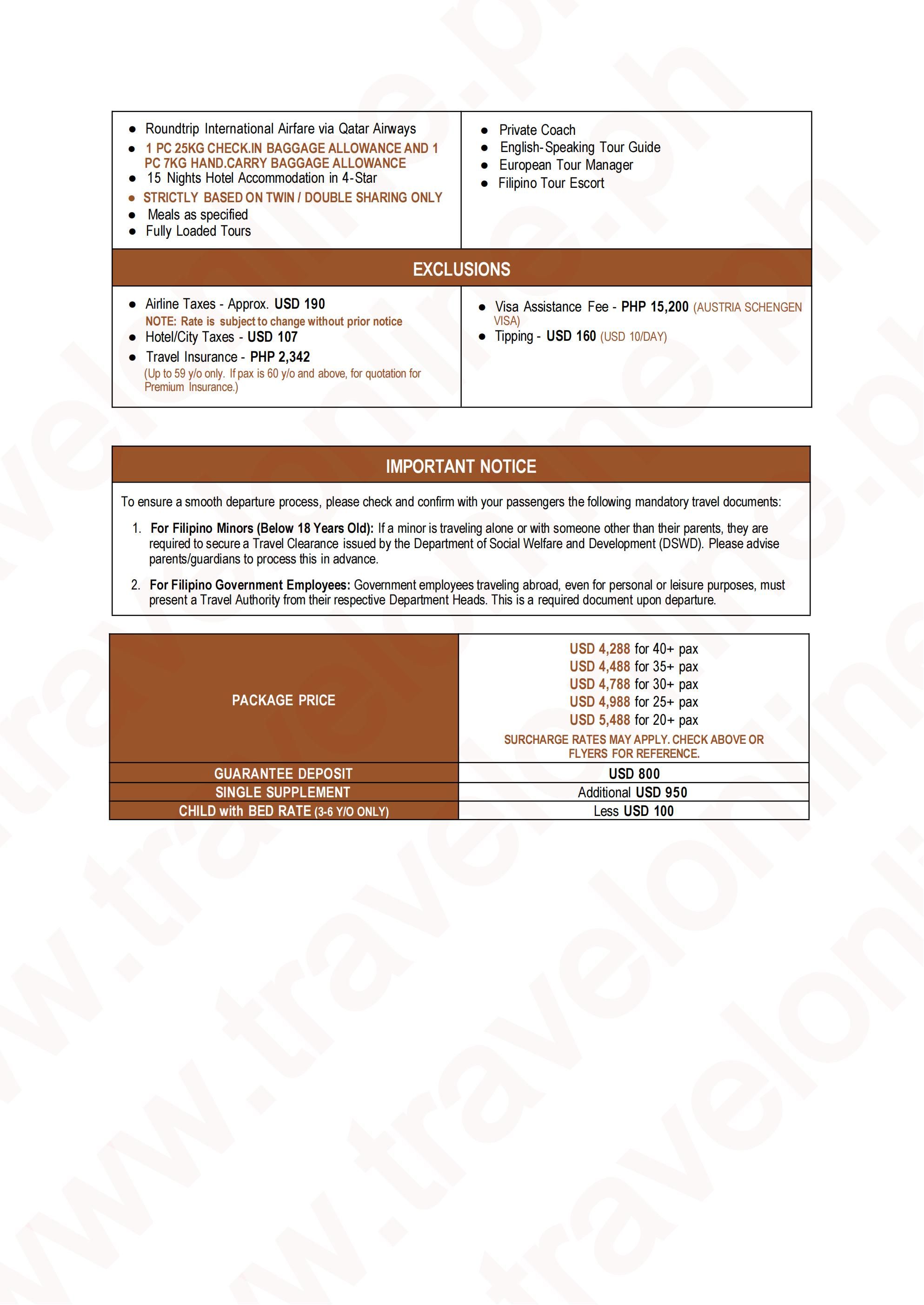EUROPE (Eucharist) 2027: AS LOW AS $4288/PAX itinerary