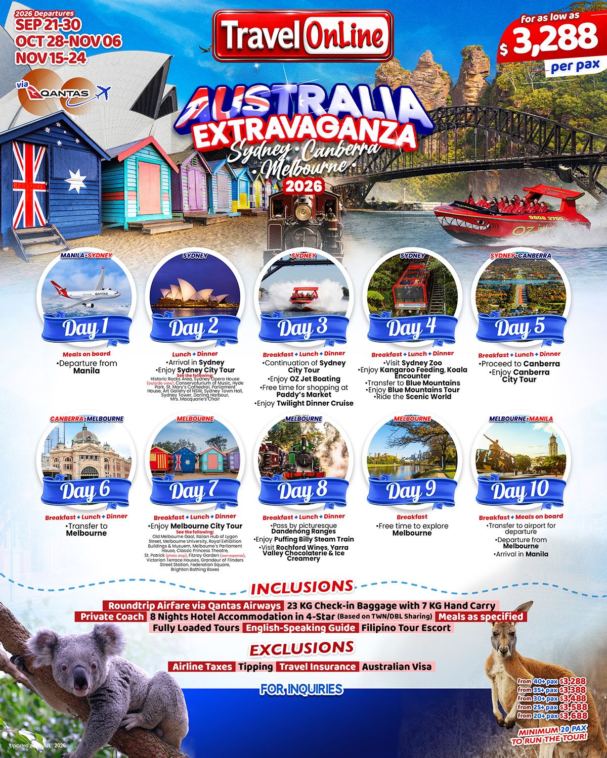 AUSTRALIA (Australia Extravaganza via Qantas) 2026: AS LOW AS $3288/PAX promo image