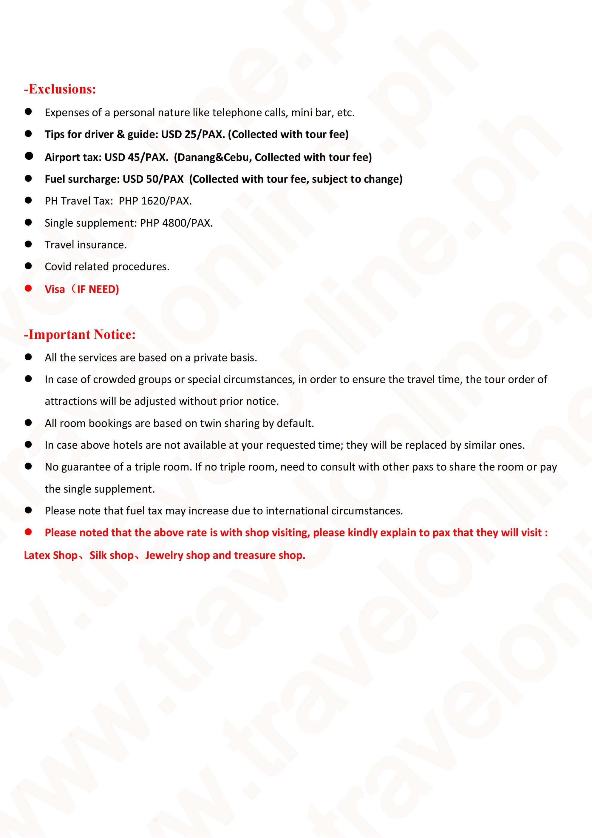 Cebu+Da nang Charter Flight 5D4N,2026: AS LOW AS ₱29888/PAX itinerary