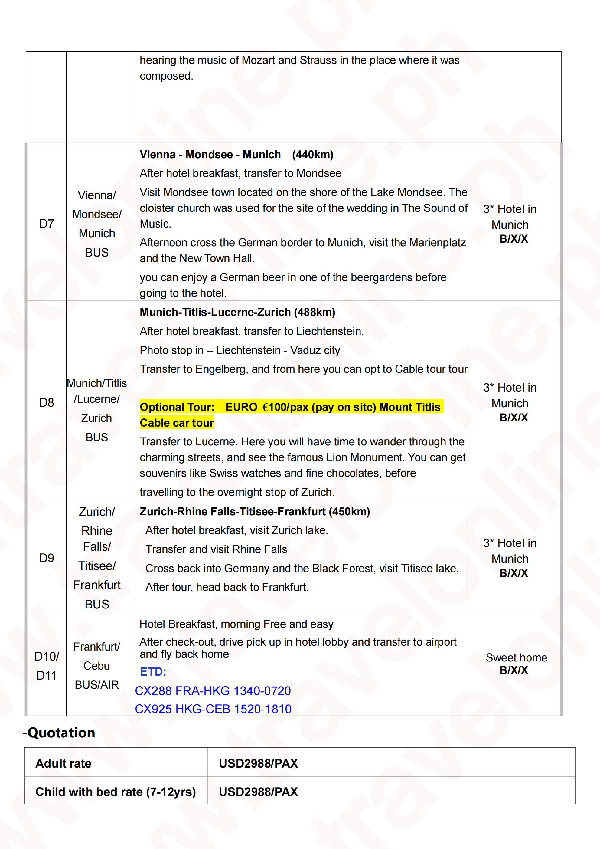 （Easy to Go）East Europe (Via HK) 11D9N (7-in-1),2026 Out Cebu: AS LOW AS $2988/PAX itinerary