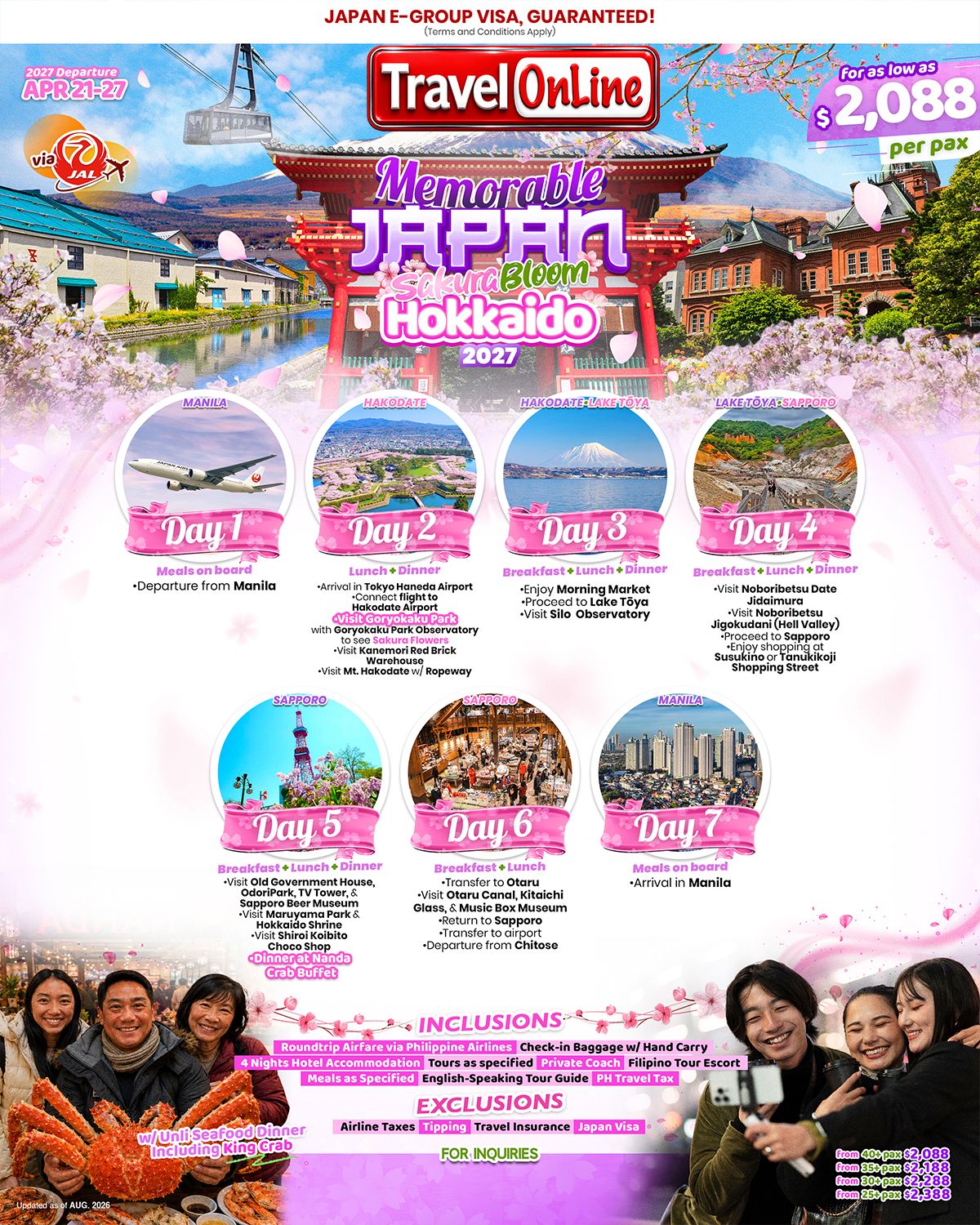 JAPAN (Memorable Japan_Sakura) 2027: AS LOW AS $2088/PAX promo image