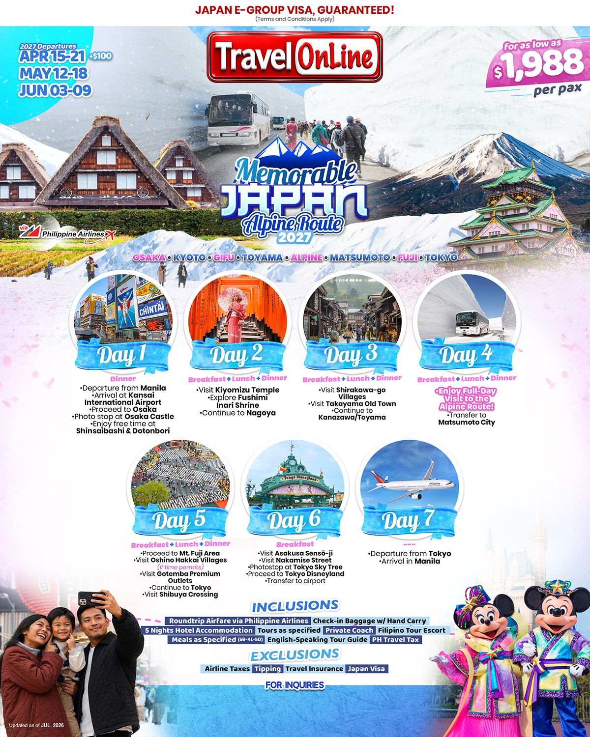 JAPAN (Memorable Japan_Alpine Route) 2027: AS LOW AS $1988/PAX promo image