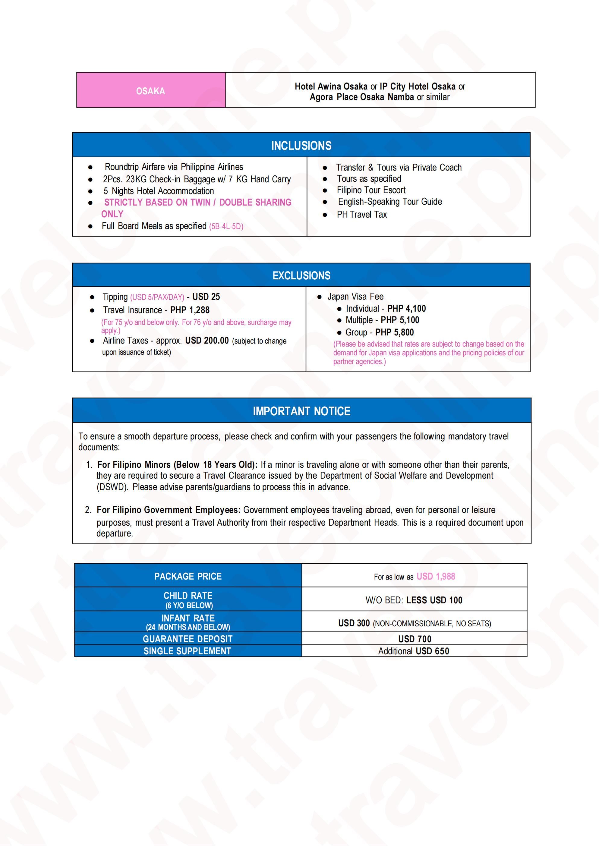 JAPAN (Memorable Japan_Alpine Route) 2027: AS LOW AS $1988/PAX itinerary