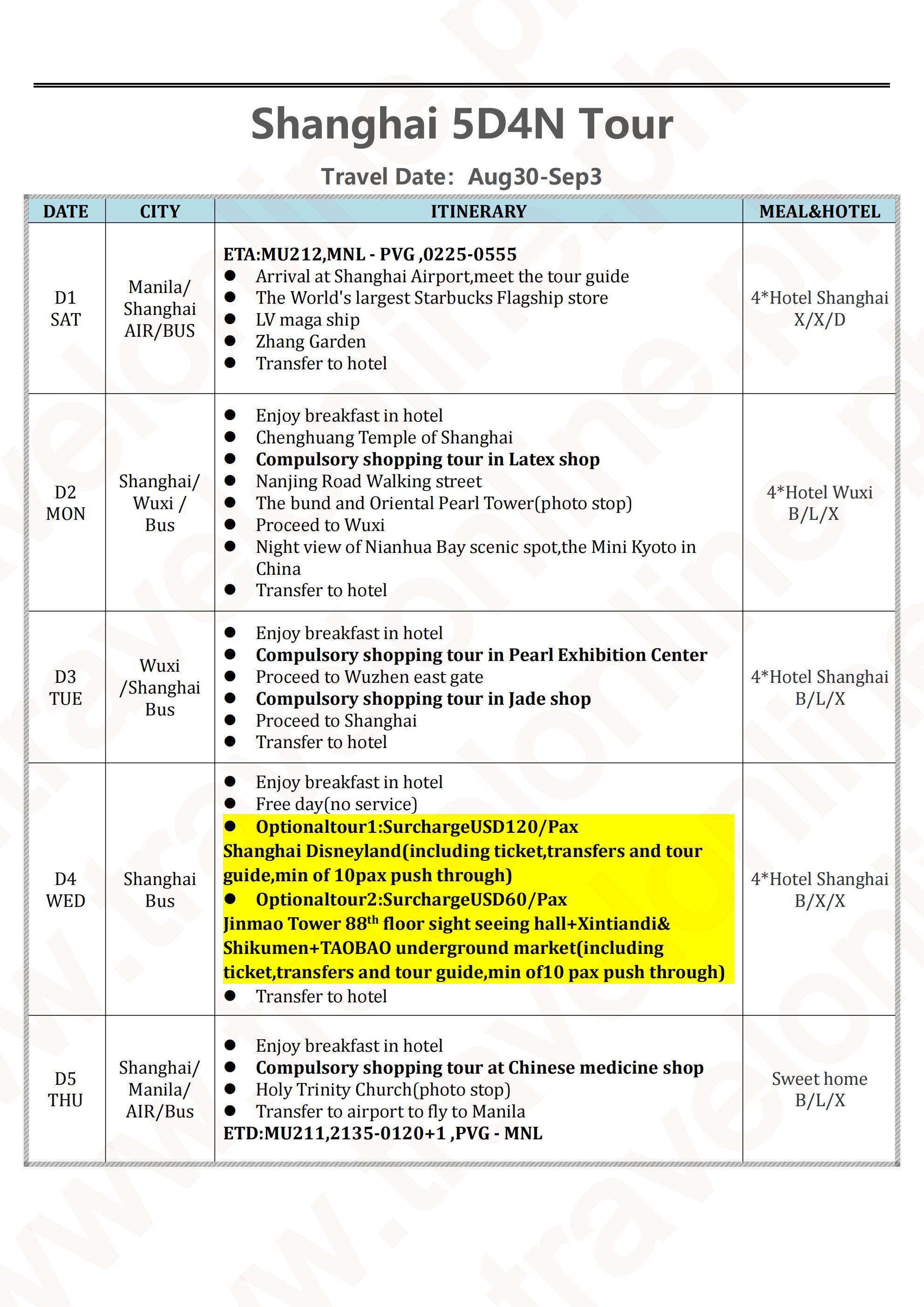 Manila-Mini Kyoto -Shanghai-5D4N-MU: AS LOW AS $478/PAX itinerary