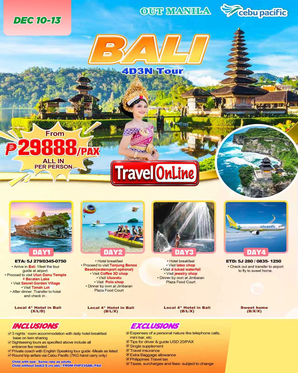 BALI 4D3N,2026: AS LOW AS ₱29888/PAX promo image