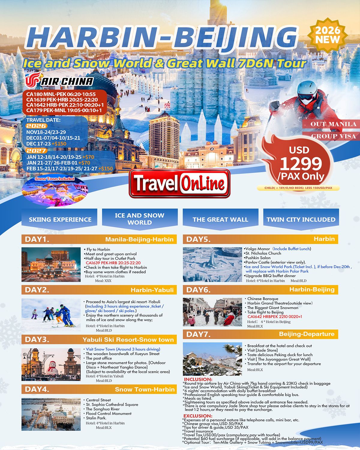 Harbin-Beijing Ice and Snow World 7D6N Tour: AS LOW AS $1299/PAX promo image