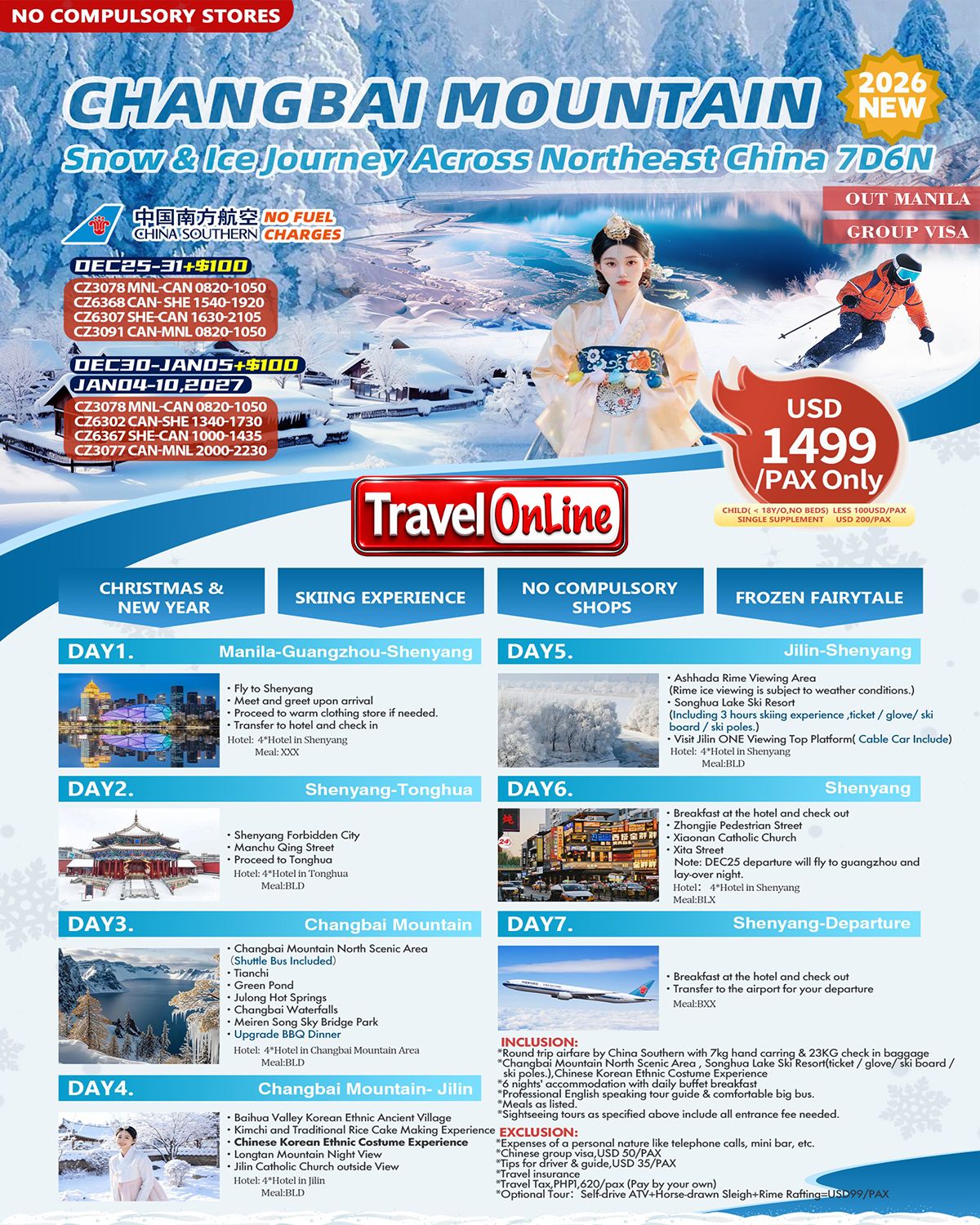 Changbai Mountain-Shenyang-Tonghua-Jilin Skiing: AS LOW AS $1499/PAX promo image
