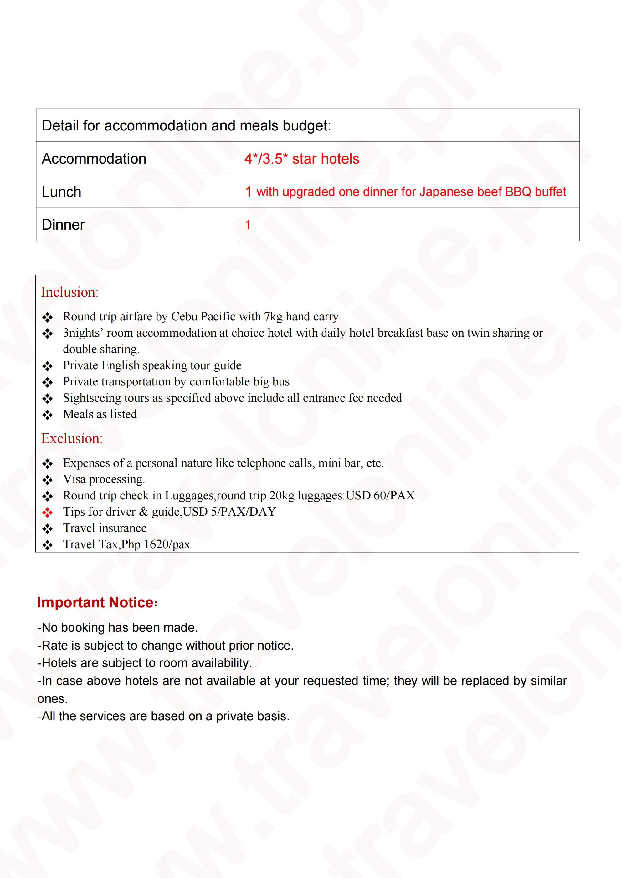 Osaka-Kyoto-Nara 4D3N Package: AS LOW AS $898/PAX itinerary