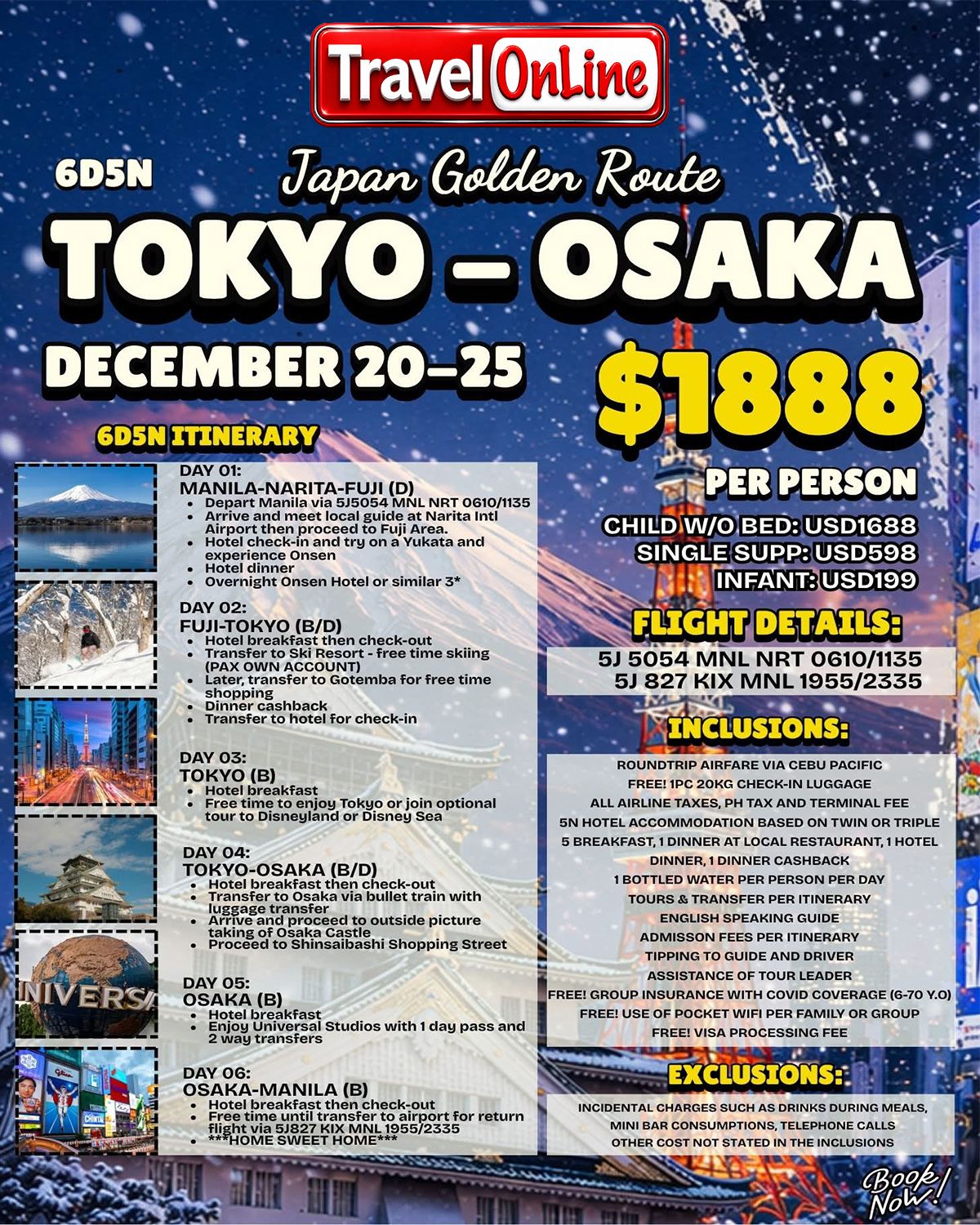 Tokyo-Osaka Winter: AS LOW AS $1888/PAX promo image