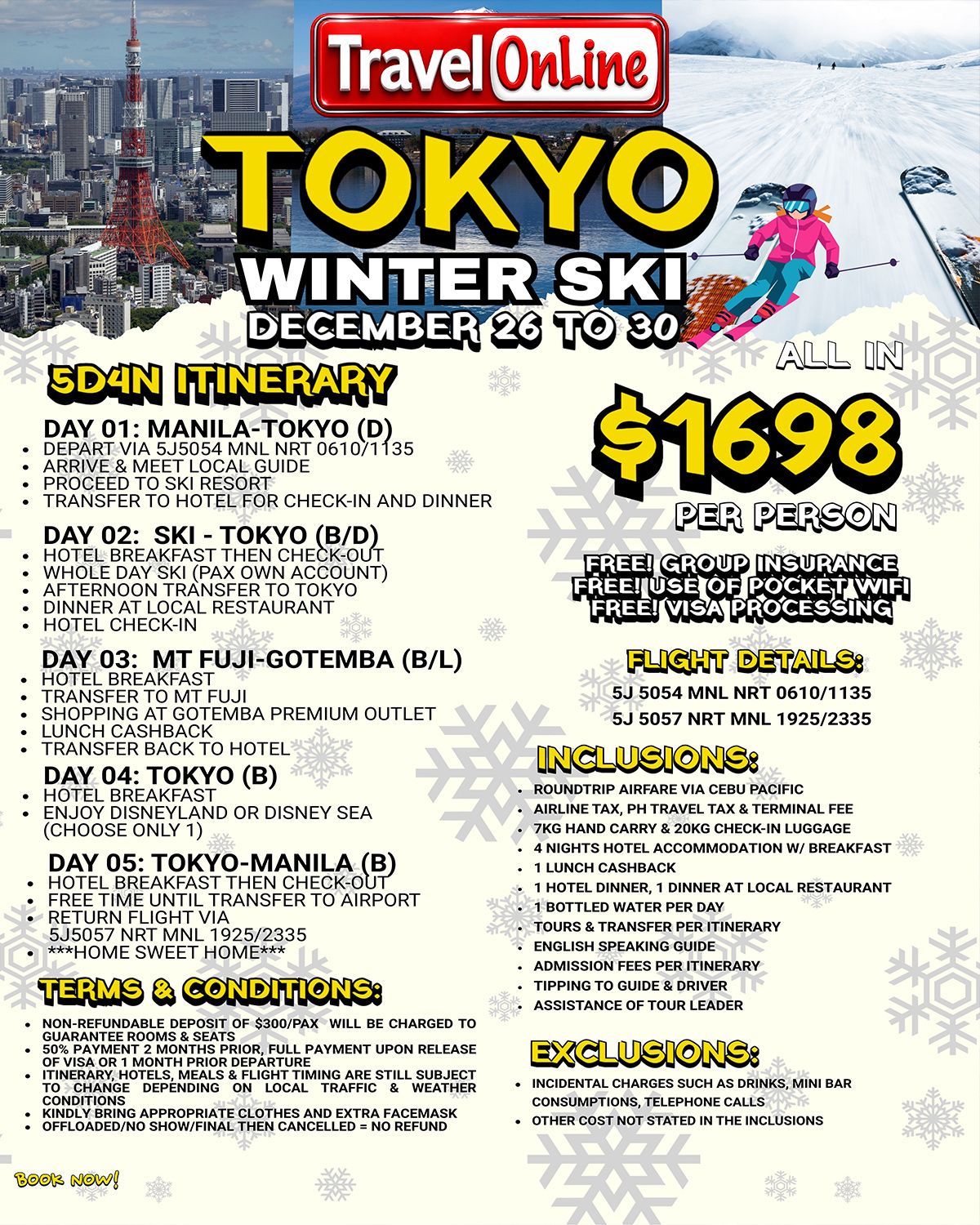 Tokyo Winter Ski: AS LOW AS $1698/PAX promo image