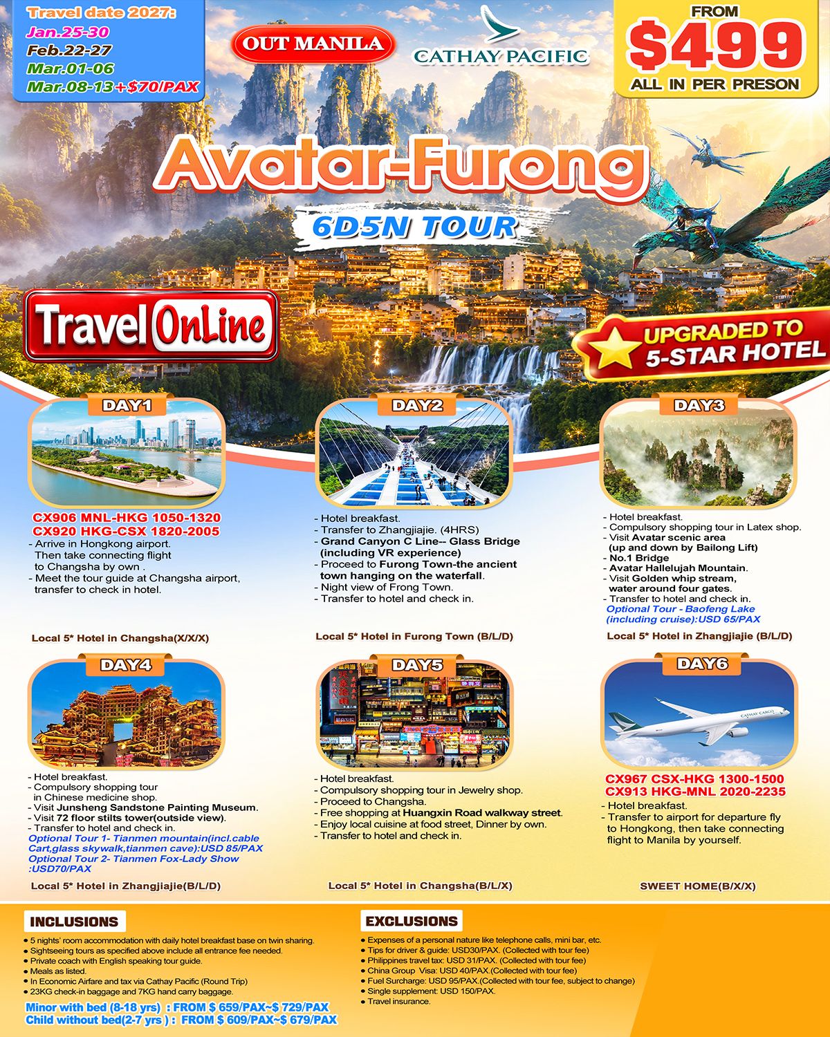 Avatar-Furong 6D5N Tour, 2027 China: AS LOW AS $499/PAX promo image