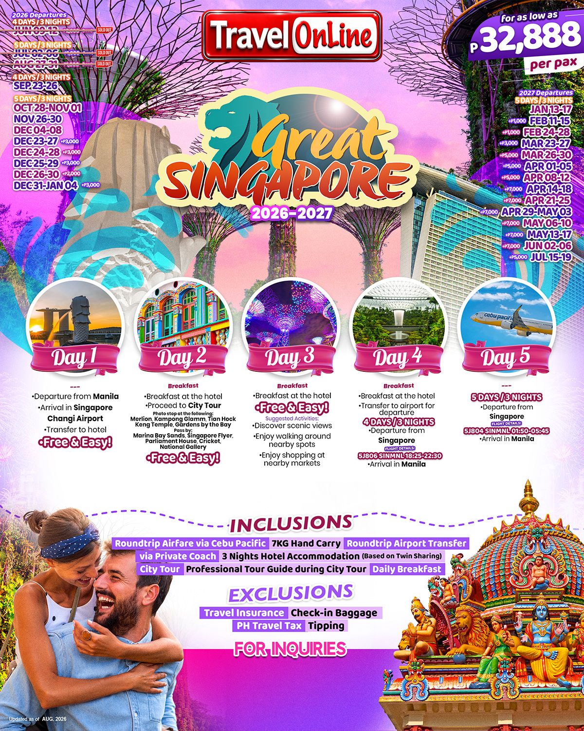 Singapore 2026 : AS LOW AS ₱32888/PAX promo image