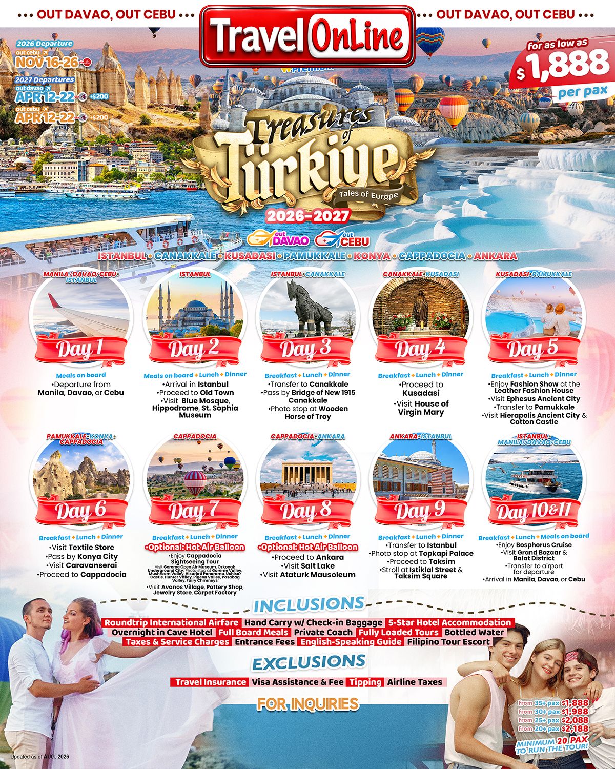 TURKIYE (Treasures of Turkiye) 2026-2027(via CEBU/via DAVAO) : AS LOW AS $1888/PAX promo image