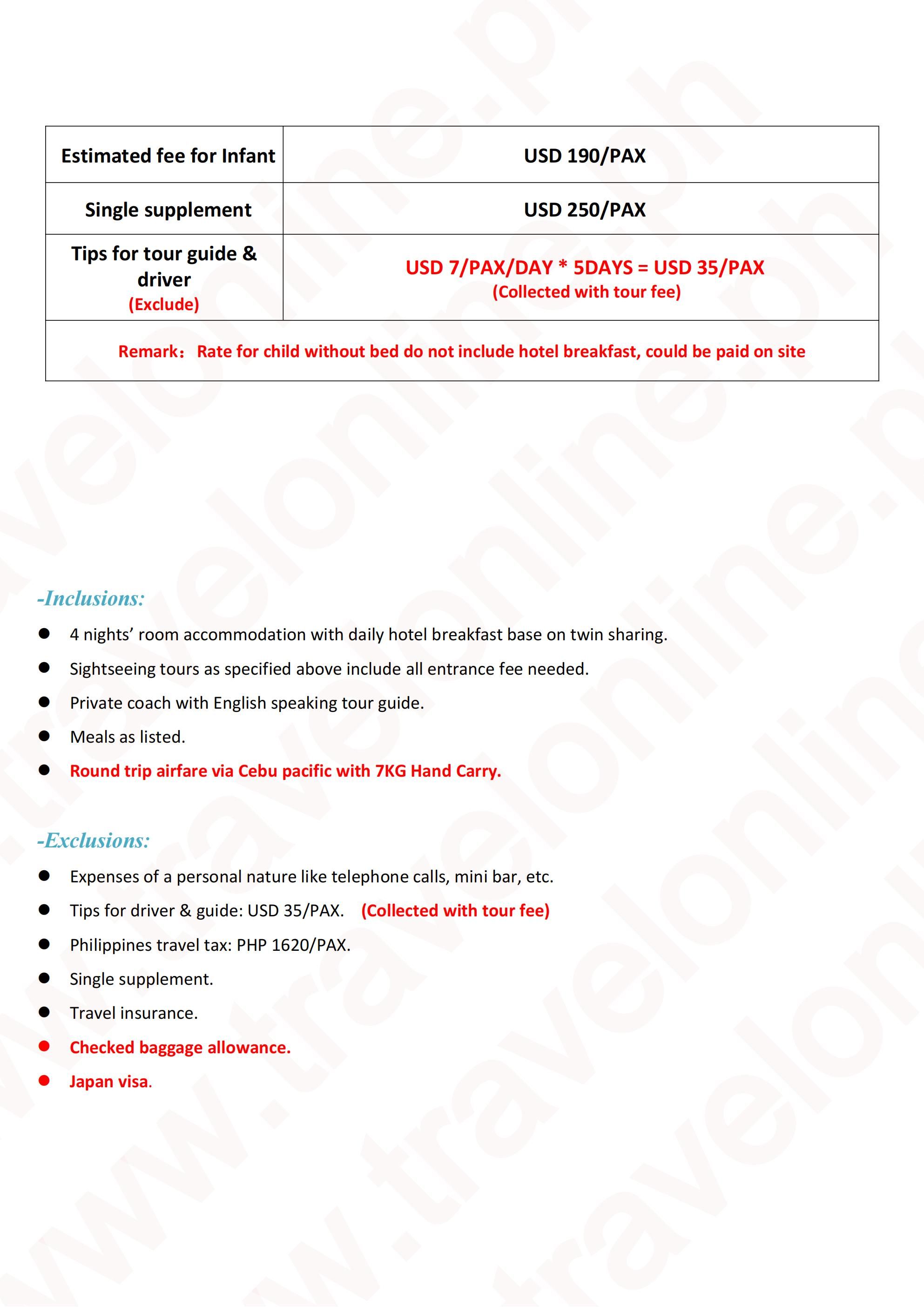 Osaka+Kyoto+Nara 5D4N 2027 via CEBU PACIFIC(via DAVAO) : AS LOW AS $999/PAX itinerary