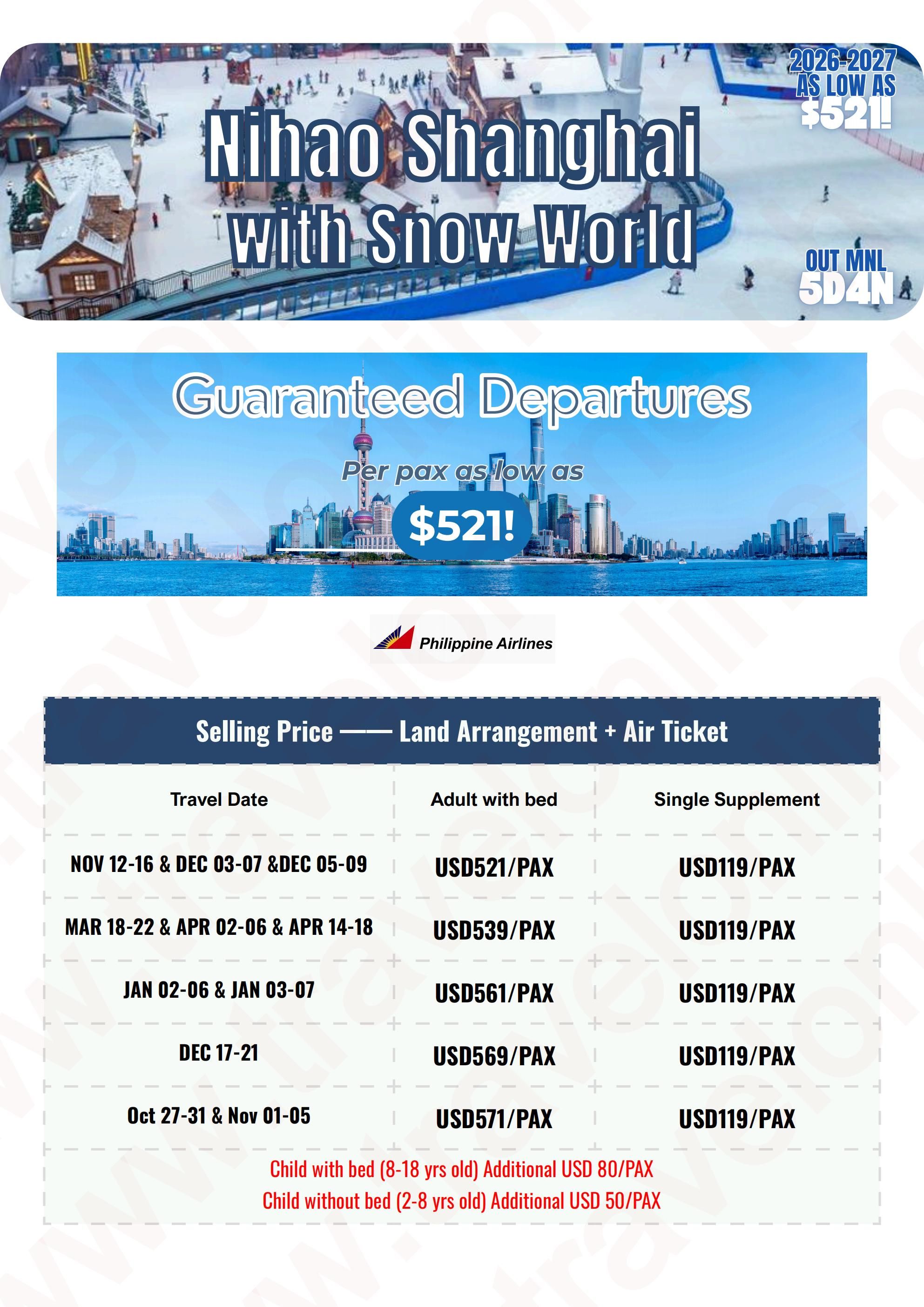 CHINA AS LOW AS $521/PAX itinerary