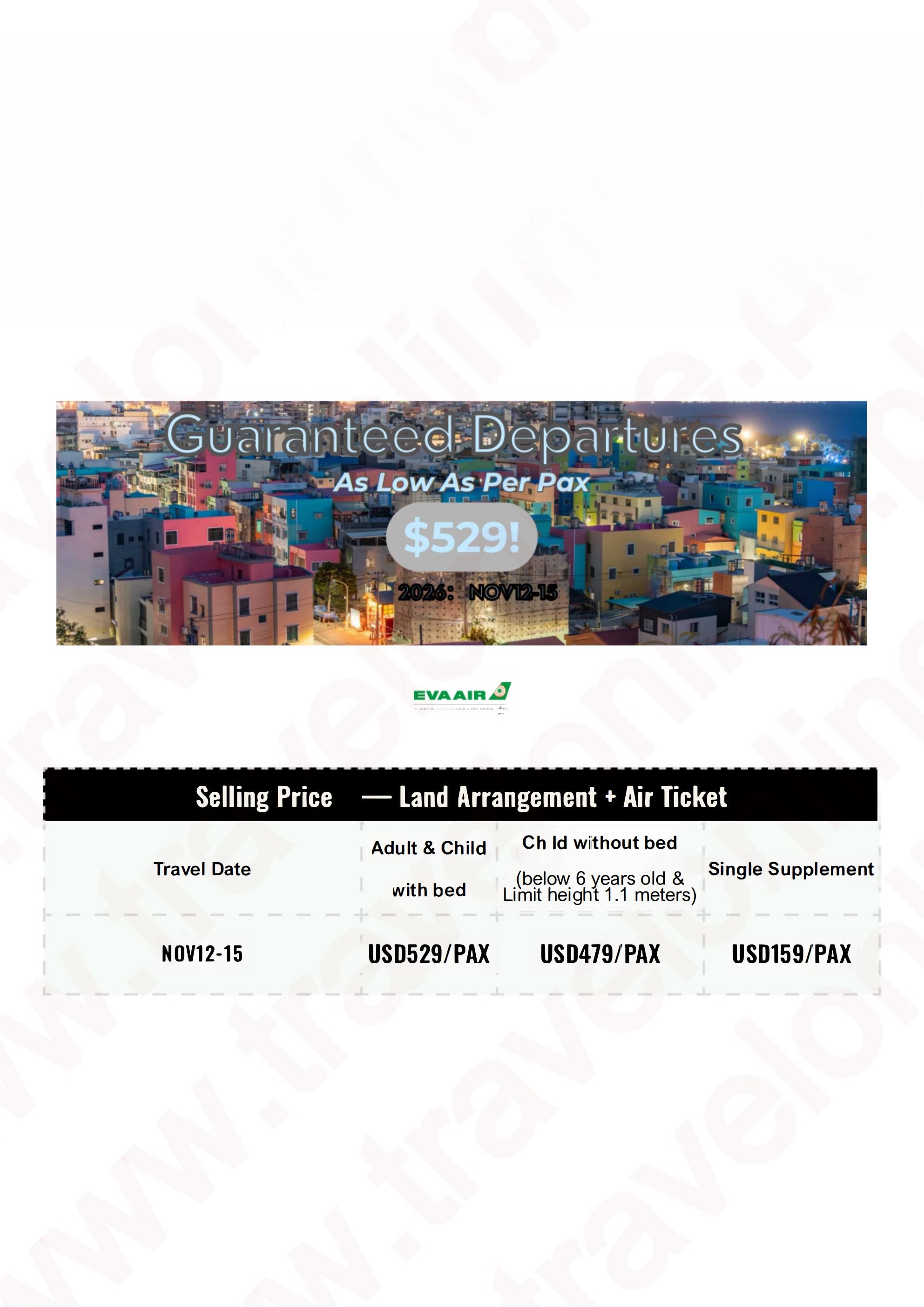 TAIWAN 4 DAYS 3 NIGHTS ALL IN JOINER GROUP TOUR PACKAGE FROM CLARK PHILIPPINES - AS LOW AS: $529/PAX - TRAVELONLINE itinerary