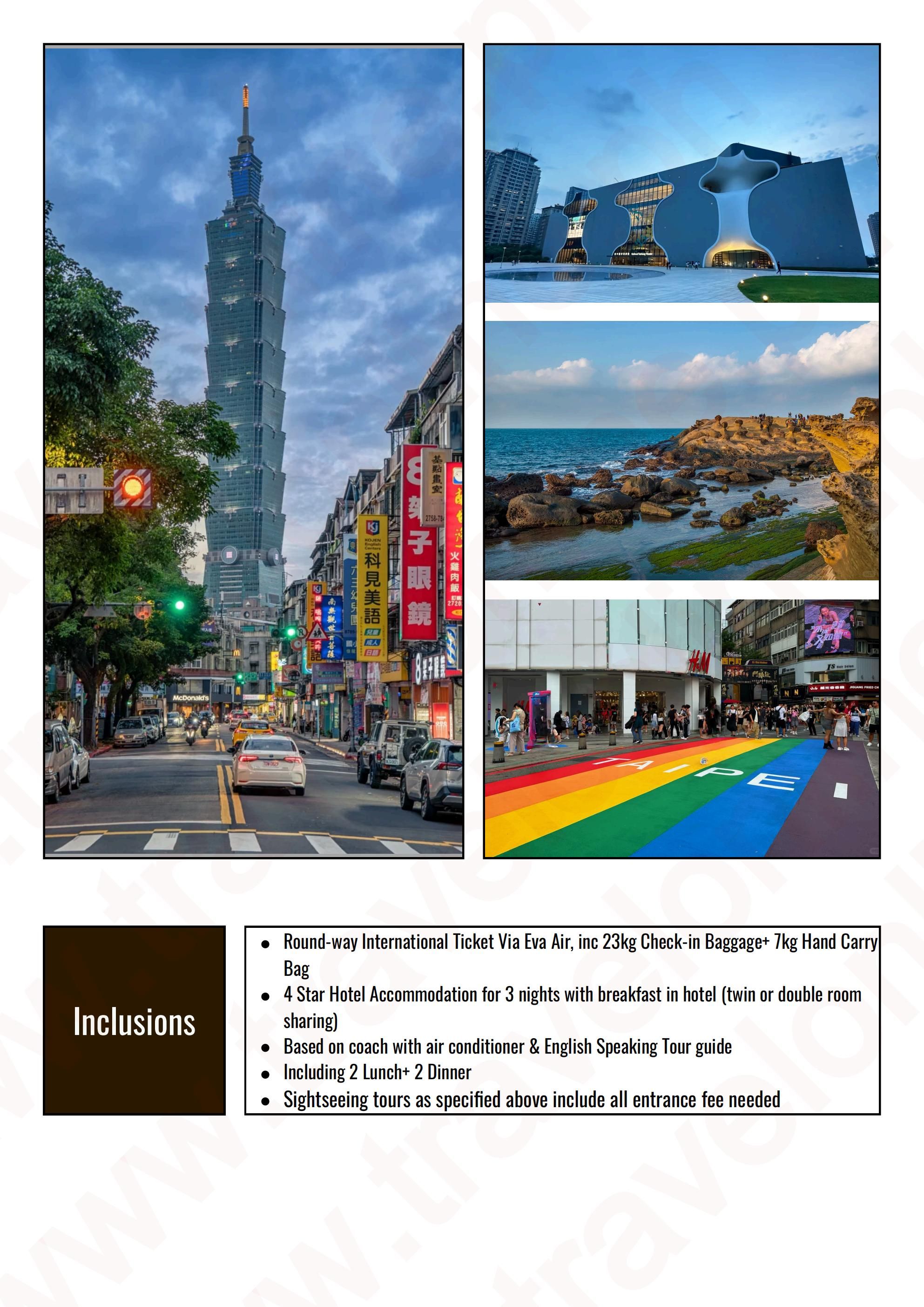 TAIWAN 4 DAYS 3 NIGHTS ALL IN JOINER GROUP TOUR PACKAGE FROM CLARK PHILIPPINES - AS LOW AS: $529/PAX - TRAVELONLINE itinerary