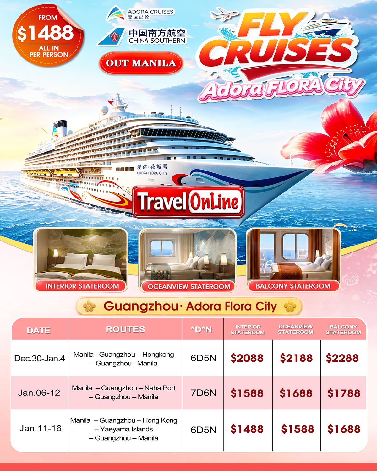 CHINA HONG KONG JAPAN 6 DAYS 5 NIGHTS ALL IN JOINER GROUP TOUR PACKAGE FROM MANILA PHILIPPINES - AS LOW AS: $1488/PAX - TRAVELONLINE promo image