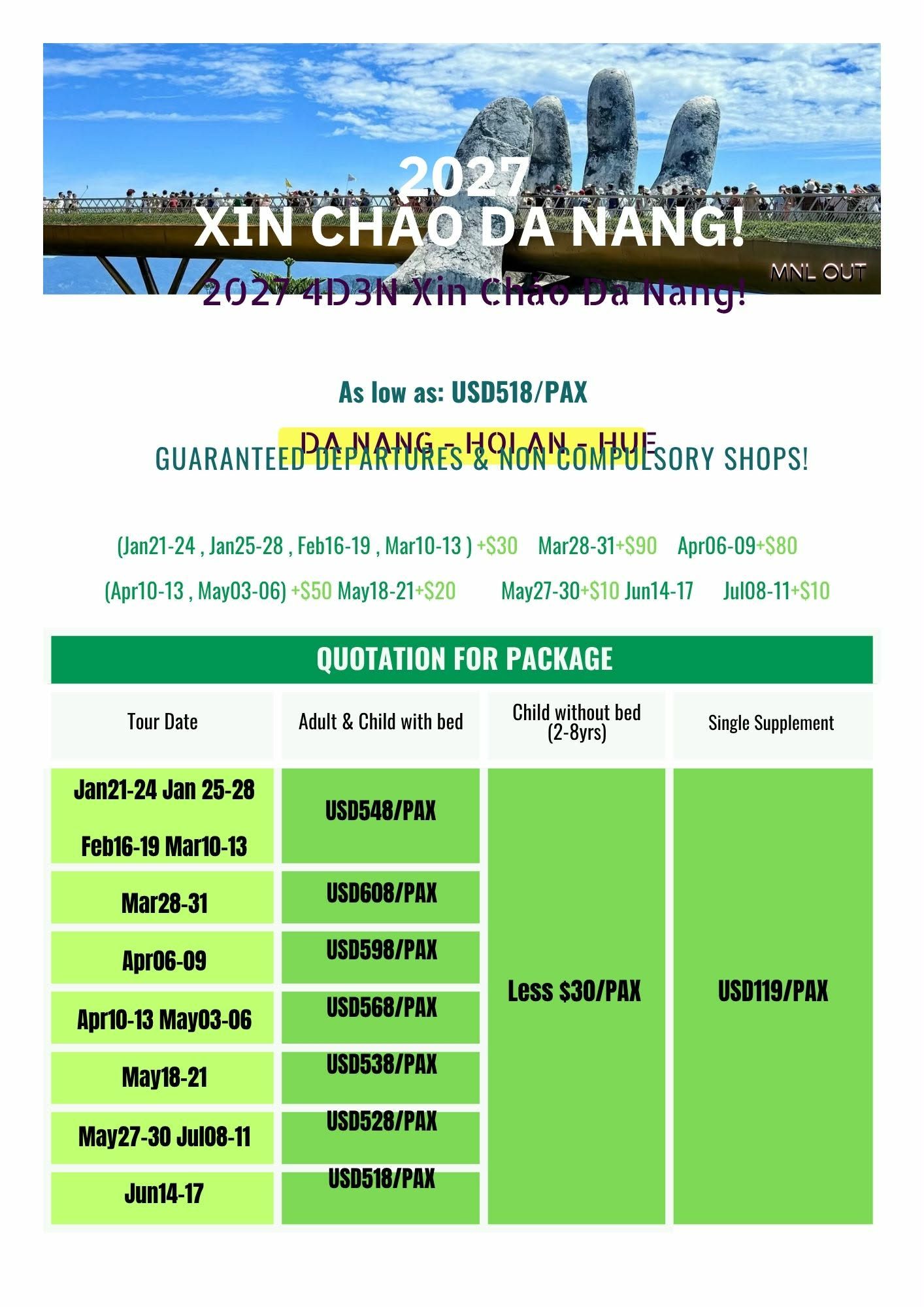 VIETNAM 4 DAYS 3 NIGHTS ALL IN JOINER GROUP TOUR PACKAGE FROM MANILA PHILIPPINES - AS LOW AS: $518/PAX - TRAVELONLINE itinerary