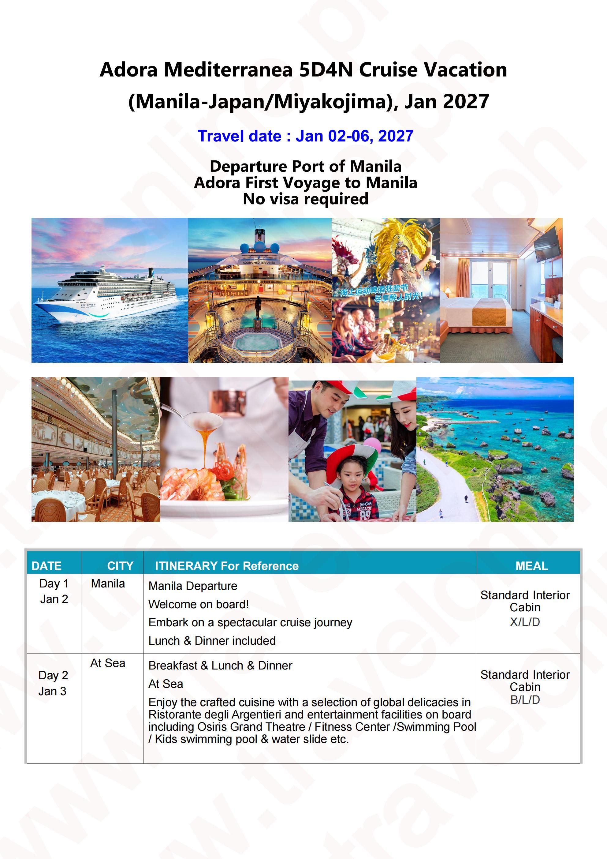JAPAN MIYAKOJIMA 5 DAYS 4 NIGHTS ALL IN JOINER GROUP TOUR PACKAGE FROM MANILA PHILIPPINES - AS LOW AS: $319/PAX - TRAVELONLINE itinerary