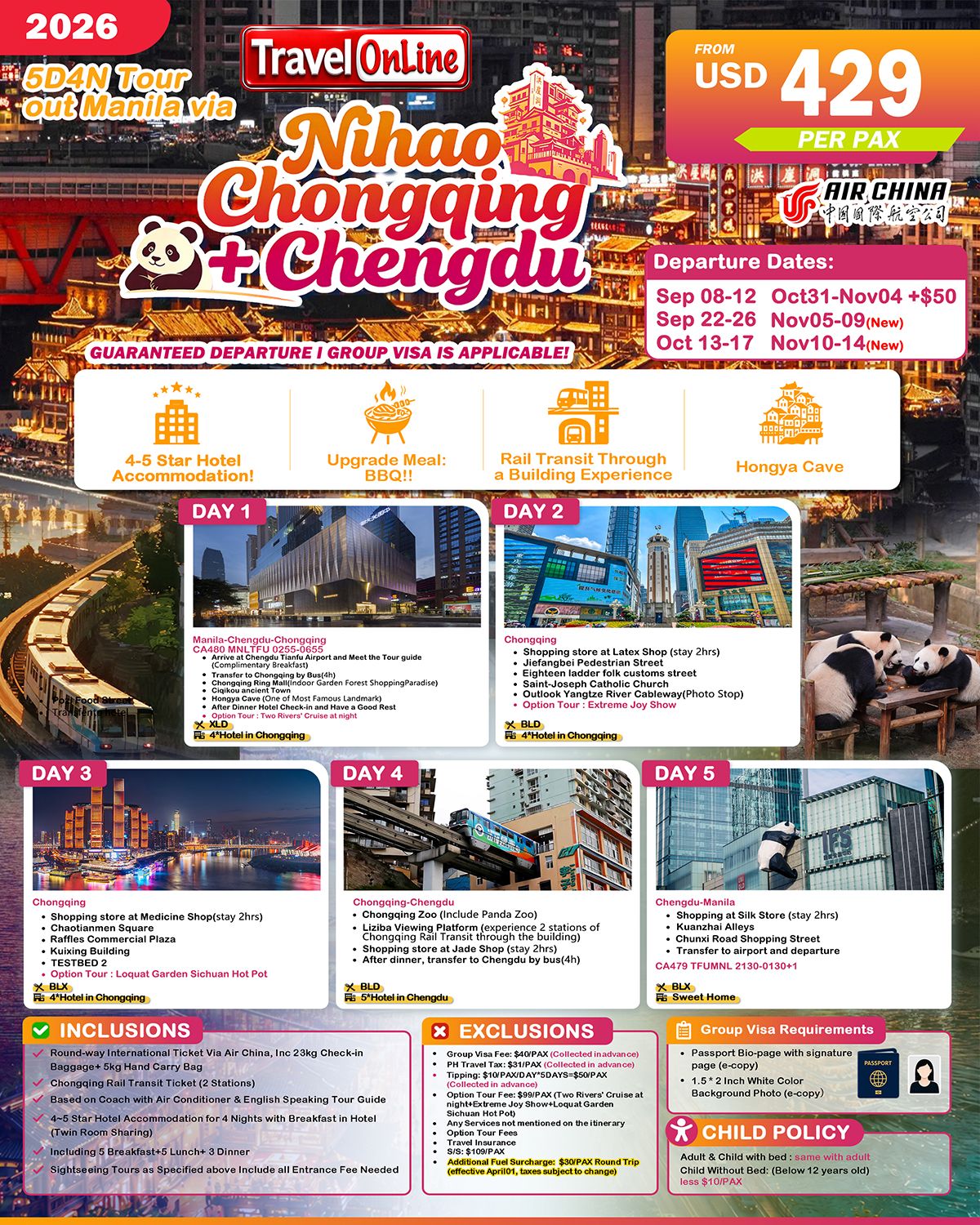 CHINA AS LOW AS $429/PAX promo image